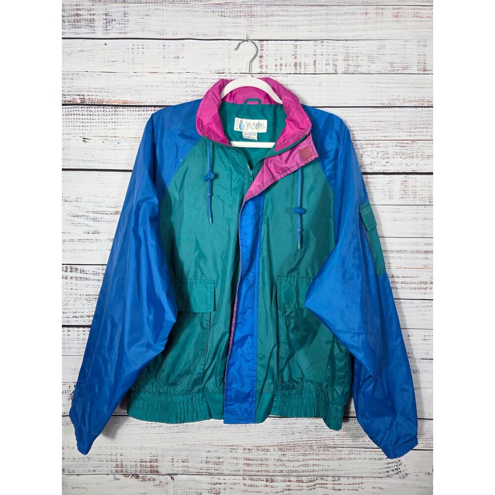 Vintage 90s Players by Van Heusen Windbreaker Jacket Men's XL Colorblock